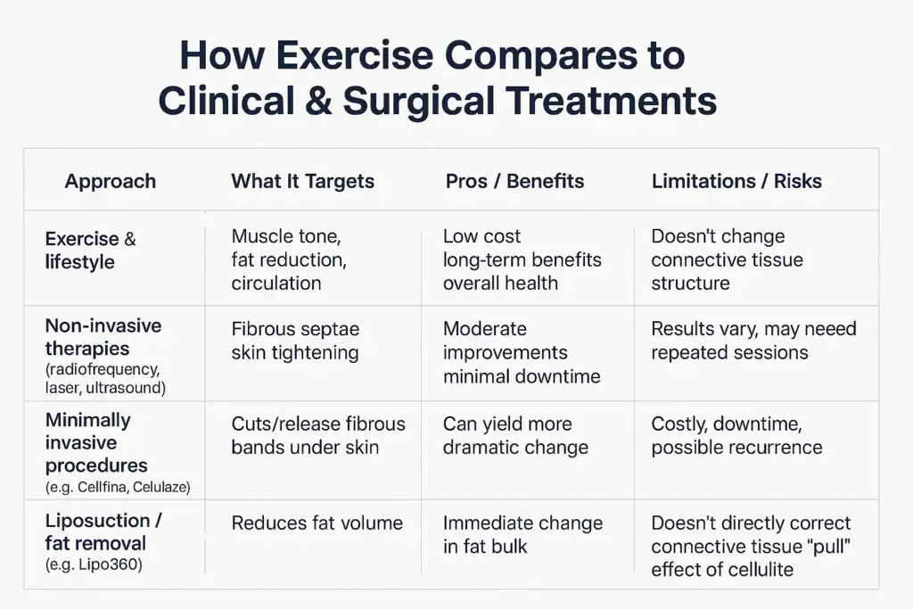 Sculpting Your Bum: Can Toning Exercises Really Reduce Cellulite? 2 How exercise compares to treatments from Lipo 360 York